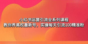 小红书运营引流课程：养高权重新号，实操每天引流100精准粉百度网盘插图