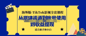 海外版-TikTok影视全套课程：从搭建渠道到账号使用到收益提现教程百度网盘插图