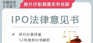 华尔街学堂·IPO项目之法律意见书百度网盘插图