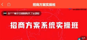 【一度招商】招商方案系统实操班百度网盘插图