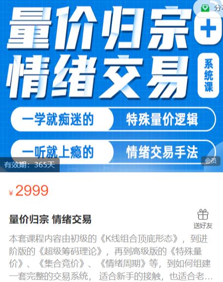 【李莫问】原价2999元《抖音大V李莫问 量价归宗 情绪交易课程》百度网盘插图