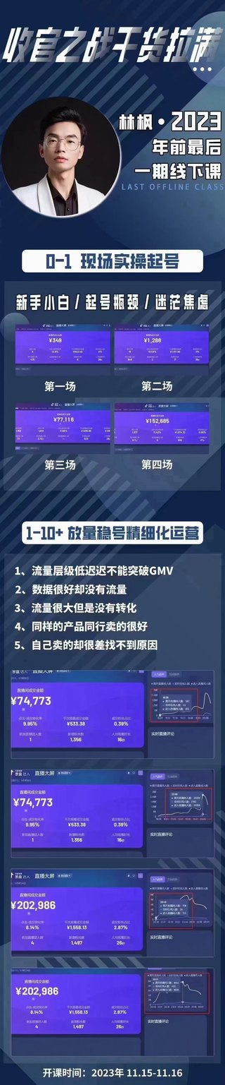 【抖音上新】 林枫·杭州线下密训营11月15-16号 0-10+放量稳号精细化运营插图1