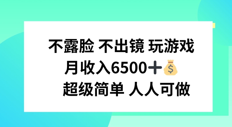 不露脸 不出境 玩游戏，月入6500 超级简单 人人可做【项目揭秘】插图