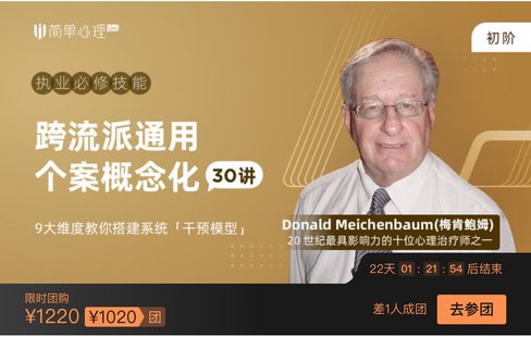 【心理上新】886、【完结】跨流派通用个案概念化30讲 （自学版）