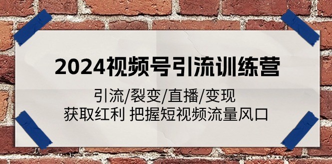 2024视频号引流训练营：引流/裂变/直播/变现 获取红利 把握短视频流量风口插图