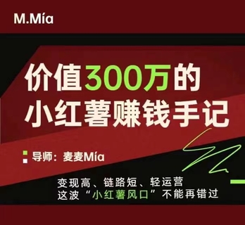 【抖音上新】价值300万的小红书赚钱手记 变现高、链路短、轻运营，这波“小红薯风口”不能再错过。