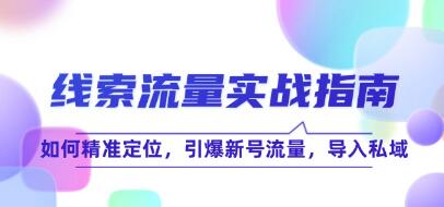 《线索流量实战指南》如何精准定位，引爆新号流量，导入私域插图