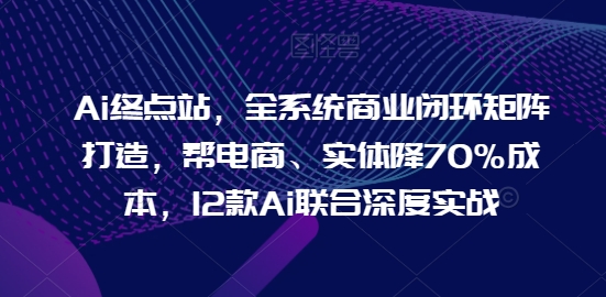 Ai终点站，全系统商业闭环矩阵打造，帮电商、实体降70%成本，12款Ai联合深度实战【0906更新】插图