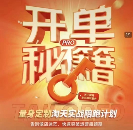 淘宝开单秘籍PRO，量身定制淘天实战陪跑计划，